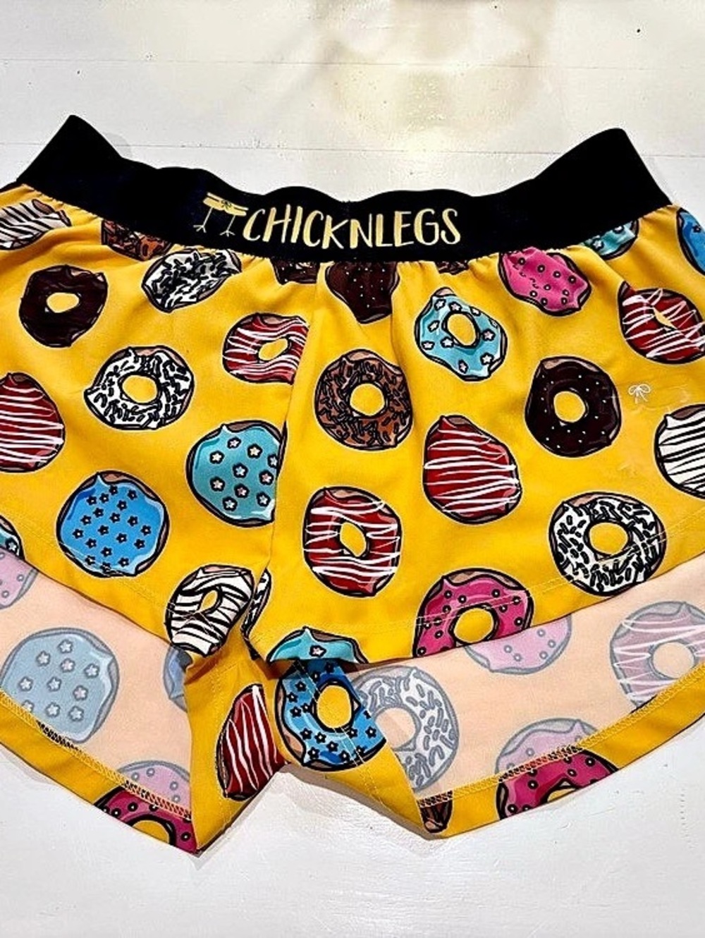Chicknlegs Women's Salty Donuts 1.25" Split Runnung Shorts